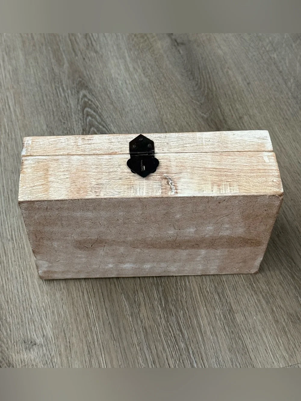 Vintage Handmade Wooden Trinket Box with Mosaic Tile Inlay and Lock